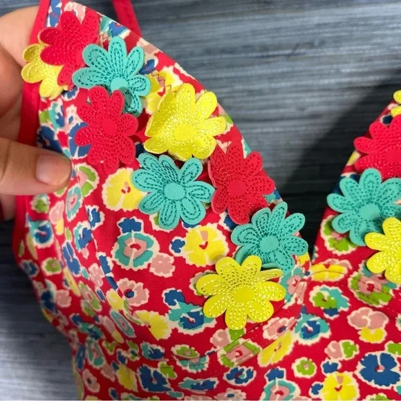 Boden Floral One Piece Swimsuit - Red, Yellow, Blue - Picture 2 of 7